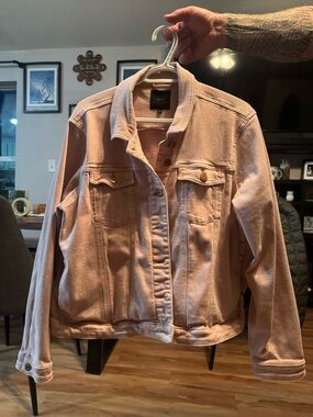 next Light Pink Denim Jacket with Button-Front